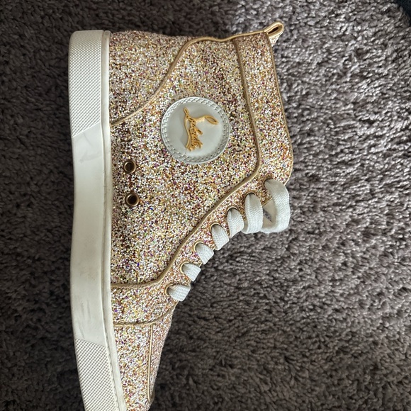 Christian Louboutin Shoes - Christian Louboutin Louis Flat glitter high-top sneakers